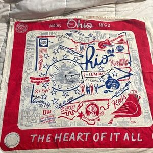 Ohio State Themed Red and White cotton scarf